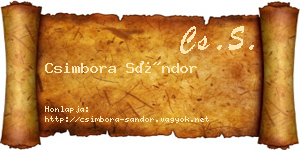 Csimbora Sándor névjegykártya