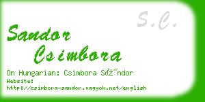 sandor csimbora business card